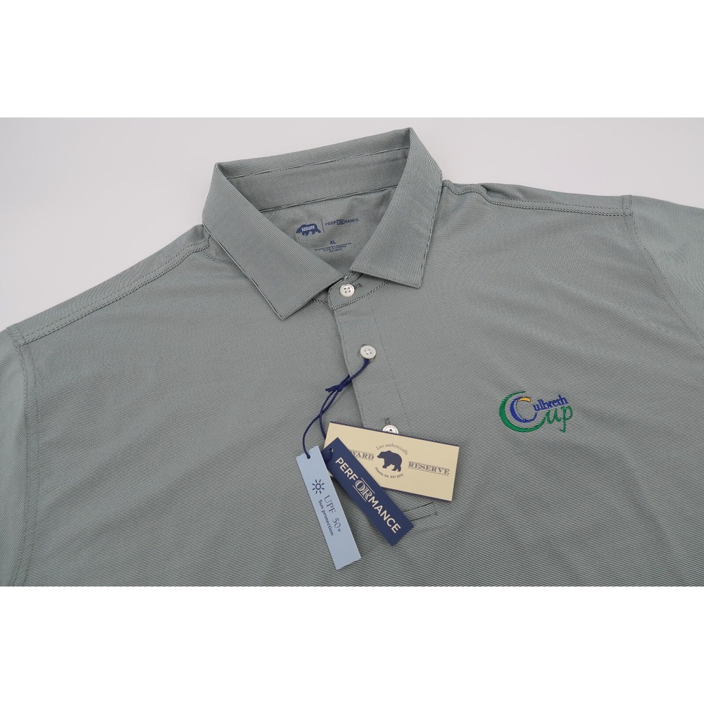 Onward Reserve Polo Shirt Men's XL Hairline Stripe Performance Blue Trekking NEW